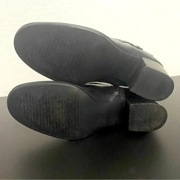 UGG Biker Moto Ankle Boots Black Leather Bikercore Combat Festival - Picture 14 of 17